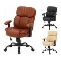 PUプレジデントチェアー マンチェスター 可動肘付き 昇降機能付き PUレザー張り キャスター付き 社長椅子 会議室椅子 幅600×奥行690×座面高さ440～520mm