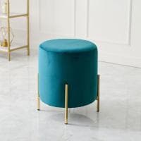 スツール ベロア風 丸椅子 軽い 椅子 イス コールド脚 おしゃれ コンパクト 韓国インテリア くすみカラー フェミニン エレガント かわいい サロン