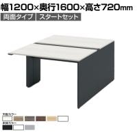 【本体】ITOKI(イトーキ) INTERLINK R インターリンクRパネル脚・両面タイプスタートセット フリーアドレスデスク 幅1200×奥行1600×高さ720mm CLR-126SES