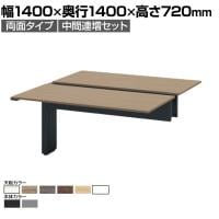 【追加/増設用】ITOKI INTERLINK R インターリンクRパネル脚・両面タイプ中間連増セット フリーアドレスデスク 幅1400×奥行1400×高さ720mm CLR-144TES