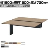 【追加/増設用】ITOKI INTERLINK R インターリンクRパネル脚・両面タイプ中間連増セット フリーアドレスデスク 幅1600×奥行1600×高さ720mm CLR-166TES