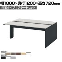 【本体】ITOKI(イトーキ) INTERLINK R インターリンクRパネル脚・両面タイプスタートセット フリーアドレスデスク 幅1800×奥行1200×高さ720mm CLR-182SES