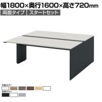 【本体】ITOKI(イトーキ) INTERLINK R インターリンクRパネル脚・両面タイプスタートセット フリーアドレスデスク 幅1800×奥行1600×高さ720mm CLR-186SES