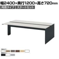 【本体】ITOKI(イトーキ) INTERLINK R インターリンクRパネル脚・両面タイプスタートセット フリーアドレスデスク 幅2400×奥行1200×高さ720mm CLR-242SES