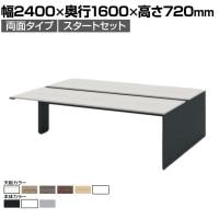 【本体】ITOKI(イトーキ) INTERLINK R インターリンクRパネル脚・両面タイプスタートセット フリーアドレスデスク 幅2400×奥行1600×高さ720mm CLR-246SES