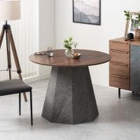 ダイニングテーブル 丸 ALT 4人 食卓テーブル 木目 大理石調 ラウンドテーブル ウッディモダン テーブル 4人掛け 円形 丸テーブル 幅1000×奥行1000×高さ700mm