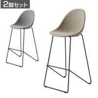 【2脚セット】カウンターチェア CWC2-CT カフェチェア ハイチェア 背もたれ付き 足置き付き ファブリック 幅450×奥行590×座面高さ765mm
