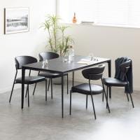 【設置無料】4人用 セラミック ダイニングテーブルセット 3点(幅1500mm 食卓テーブル×1 食卓椅子×4) ORV コンセント付き ダイニングチェア PUレザー 合皮