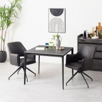 【設置無料】2人用 ダイニングテーブルセット 3点 ORV セラミックテーブル コンセント付き 回転 ダイニングチェア モダン ダイニングセット おしゃれ (幅900mm 食卓テーブル×1 食卓椅子×2)