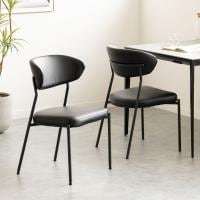 【2脚セット】ダイニングチェア VILO PUレザー チェア 合皮 シンプル モダン 椅子 肘なし デザインチェア リビング椅子 食卓椅子 おしゃれ 黒 ブラック グレー アイボリー ORV