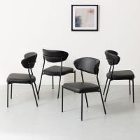 【4脚セット】ダイニングチェア VILO PUレザー チェア 合皮 シンプル モダン 椅子 肘なし デザインチェア リビング椅子 食卓椅子 おしゃれ 黒 ブラック グレー アイボリー ORV