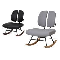 セポラ ロッキングチェア プレミアム 1人掛けソファ ラウンジ セパレート背面 ポケットコイル 合成皮革 レザー 脚裏シール付き あぐら ゆったり 天然木 揺れ