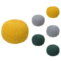 ハンドニッテッド コットン プフ 直径500mm オットマン 足置き サイドテーブル ラウンドクッション フロアクッション おしゃれ 北欧 モロッカン インテリア 丸