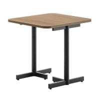 LIVING HOUSE×オフィスコム ensemblebase ミーティングテーブル T字脚 ワークテーブル カフェテーブル ラウンドテーブル 幅700×奥行800×高さ720mm