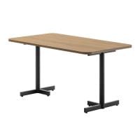 LIVING HOUSE×オフィスコム ensemblebase ミーティングテーブル T字脚 会議用テーブル ファミレスソファテーブル ラウンドテーブル 幅1400×奥行800×高さ720mm