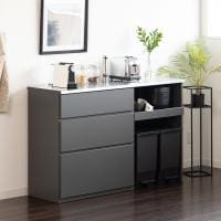 キッチンカウンター MIRENIA 引き出し 収納 作業台 キッチン棚 ゴミ箱上収納 レンジ台ステンレス天板 食器棚 幅1420×奥行465×高さ920mm