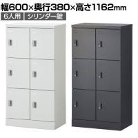 スチール スリッパ&シューズロッカー 下駄箱 シューズボックス 靴箱 収納 6人用 扉付き シリンダー錠 幅600×奥行380×高さ1162mm