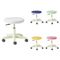 ノーリツイス(NORITSUISU) TSMN ナーススツール ホワイトシェル 背無し ミドルタイプ キャスター付き ビニールレザー張り 抗菌 日本製 国産 医療 福祉 TSMN-W23L 幅510×奥行510×高さ420～530mm