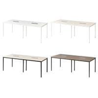 FLシリーズ ミーティングテーブル 会議用テーブル 配線ボックス付き 幅2100×奥行900×高さ720mm 会議机 会議テーブル ワークテーブル