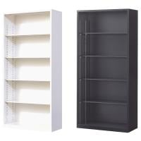 【ブラック:10月中旬入荷予定】【国産】【完成品】オープン書庫 扉無し 5段 下置き ホワイト ブラック 幅880×奥行380×高さ1860mm スチール書庫 スチールキャビネット オフィス 収納 事務所
