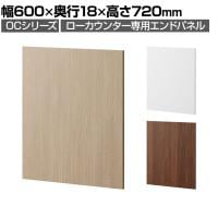 スチールローカウンター 専用エンドパネル OCシリーズ スチール製 受付カウンター 接客 幅600×奥行18×高さ720mm