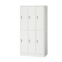 6人用 スチールロッカー 鍵付き ホワイト 業務用 幅900×奥行515×高さ1790mm【国産】【完成品】 オフィスロッカー 下駄箱 シューズロッカー 更衣ロッカー 収納 3列2段