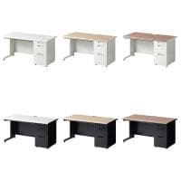 【日本製】スチールデスクSC 片袖机 引き出し 配線穴 アジャスター 鍵付 幅1400×奥行700×高さ700/720mm オフィスデスク ワークデスク 事務机