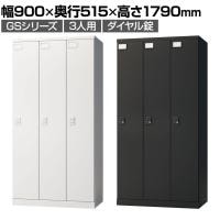ロッカー スチールロッカー 3人用 3列1段 GSシリーズ  スリム 鍵付き ダイヤル錠 個人ロッカー 更衣ロッカー シューズロッカー オフィス ネームプレート 鏡 収納 幅900×奥行515×高さ1790mm