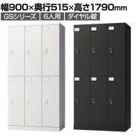 ロッカー スチールロッカー 6人用 3列2段 GSシリーズ  スリム 鍵付き ダイヤル錠 個人ロッカー 更衣ロッカー シューズロッカー オフィス ネームプレート 鏡 収納 幅900×奥行515×高さ1790mm