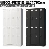 ロッカー スチールロッカー 8人用 4列2段 GSシリーズ  スリム 鍵付き ダイヤル錠 個人ロッカー 更衣ロッカー シューズロッカー オフィス ネームプレート 鏡 収納 幅900×奥行515×高さ1790mm