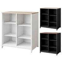 OCシリーズ 収納カウンター オープンタイプ フラット天板 スチール製 幅900×奥行550×高さ990mm スリット カウンター収納 可動棚 キッチン 休憩室