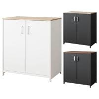 OCシリーズ 収納カウンター 開き戸タイプ フラット天板 スチール製 幅900×奥行550×高さ990mm スリット カウンター収納 可動棚 キッチン 休憩室