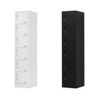 OCスチールロッカー 6人用 スリムスチールロッカー 1列6段 シリンダー錠 鍵付き 幅380×奥行450×高さ1800mm オフィスロッカー パーソナルロッカー 個人ロッカー 更衣室ロッカー シューズロッカー