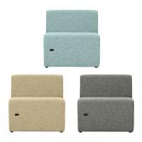 コンセント付きソファ オリバー×オフィスコム ローバック 1人掛け 布張り 幅700×奥行600×高さ720mm オフィスソファ ラウンジソファ ファブリック ロビーソファ 電源付きソファ 充電 電源