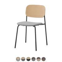 QUON(クオン) Poplar ポプラ ミーティングチェア ダイニングチェア カフェ風 座布張り(ウィーブ) サテンブラック脚 MTB スタッキング可能