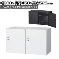 クウォール 2人用 2列1段 パーソナルボックス ダイヤル錠 鍵付き ミニロッカー ホワイト ブラック 幅900×奥行450×高さ525mm パーソナルロッカー 個人ロッカー RW45-N205H-D2 RK45-N205H-D2 【国産】 【完成品】
