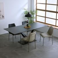 【設置無料】 伸長式ダイニングテーブル (センター伸長) 4～6人掛け セラミック テーブル 伸縮 スチール脚 オシャレ モダン 幅1600～2000×奥行850×高さ720mm