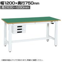 サカエ 電動昇降作業台 重量タイプ 幅1200×奥行750×高さ630～1280mm DKN-127CFEW