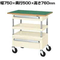 サカエ CSパールワゴン 中量タイプ 引出し 天板付き 幅750×奥行500×高さ760mm CSP-7572ACTFI