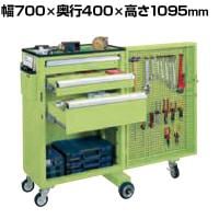 サカエ キャビネットワゴンスイングドア付き 幅700×奥行400×高さ1095mm CW-SD3N