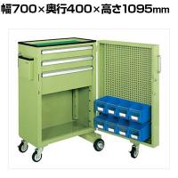 サカエ キャビネットワゴンスイングドア付き 幅700×奥行400×高さ1095mm CW-SD5N