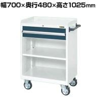 サカエ キャビネットワゴン 棚板付き 幅700×奥行480×高さ1025mm CV-101TWD