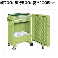 サカエ ツーリングキャビネットワゴン スイングドア付き 幅700×奥行500×高さ1095mm TLC-AAF1GNA