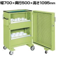 サカエ ツーリングキャビネットワゴン スイングドア付き 幅700×奥行500×高さ1095mm TLC-F2GBA