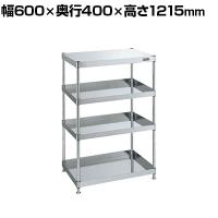 サカエ ステンレスCSパールワゴン 固定タイプ 幅600×奥行400×高さ1215mm CSPN4-60124