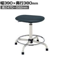 サカエ 作業用ワークチェア 固定式 背もたれ無し 幅390×奥行380×高さ470～582mm S3P-BKN