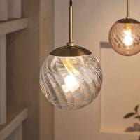 【白熱電球付き】ペンダントライト ロイリ 1灯 LED対応 ガラス 照明器具 天井照明 ペンダントランプ 照明 おしゃれ 韓国インテリア ゴールド ピンク