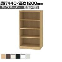 フリーラック 全棚可動 本棚 シェルフ 深型 強化棚 サイズオーダー タナリオ 幅650～700×奥行440×高さ1200mm 白井産業 国産