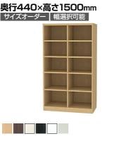 フリーラック 全棚可動 本棚 シェルフ 深型 強化棚 サイズオーダー タナリオ 幅850～900×奥行440×高さ1500mm 白井産業 国産