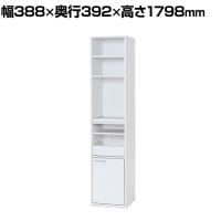 食器棚 スリム スライド棚 キッチン収納 モデレオ MDL-1840SL WH 幅388×奥行392×高さ1798mm 白井産業